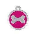 Red Dingo Red Dingo 06-BN-HP-LG QR Tag Premium Bone Hot Pink; Large 06-BN-HP-LG